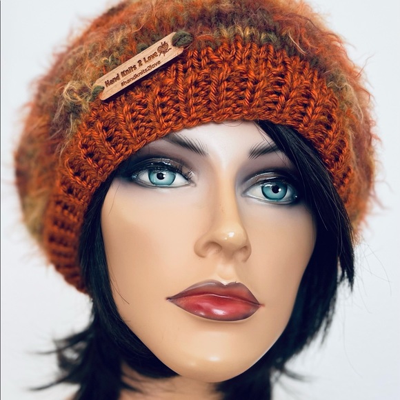 Hand Knits 2 Love Slouch Beanie Hat Cap Faux Fur Pom Pom  display picture 1